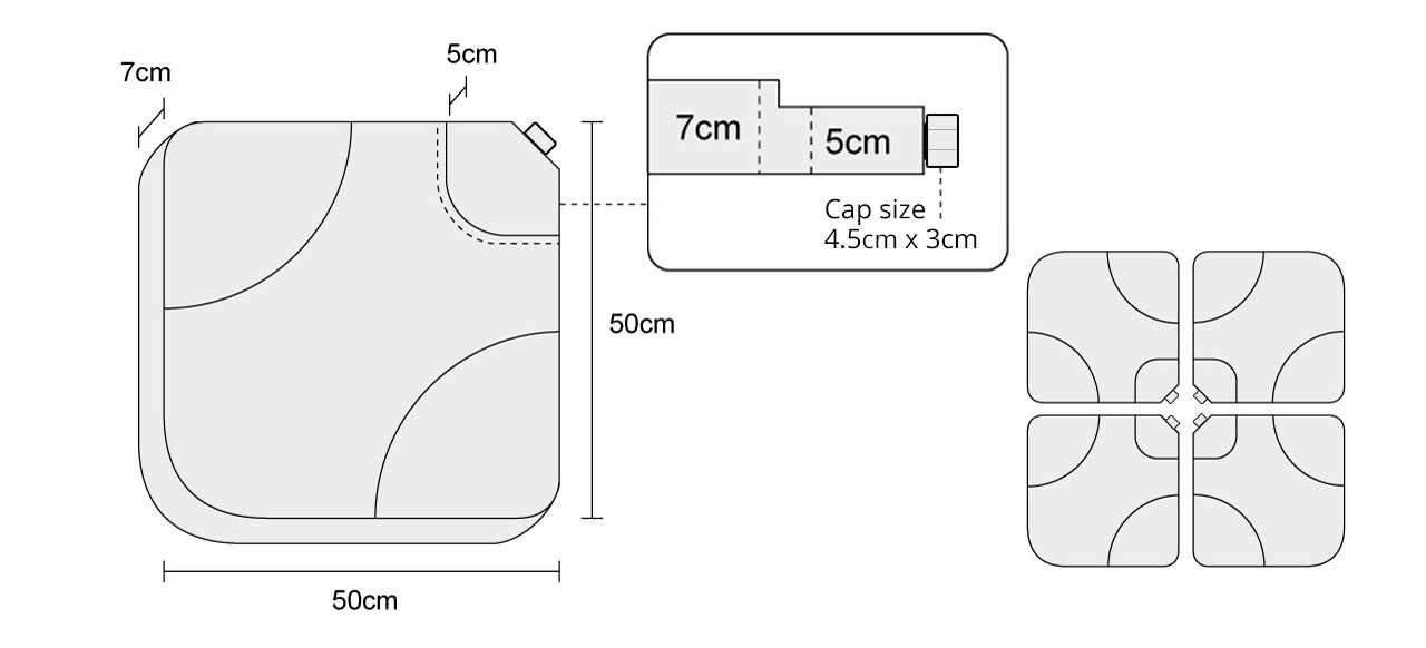 concrete filled cantilever parasol base